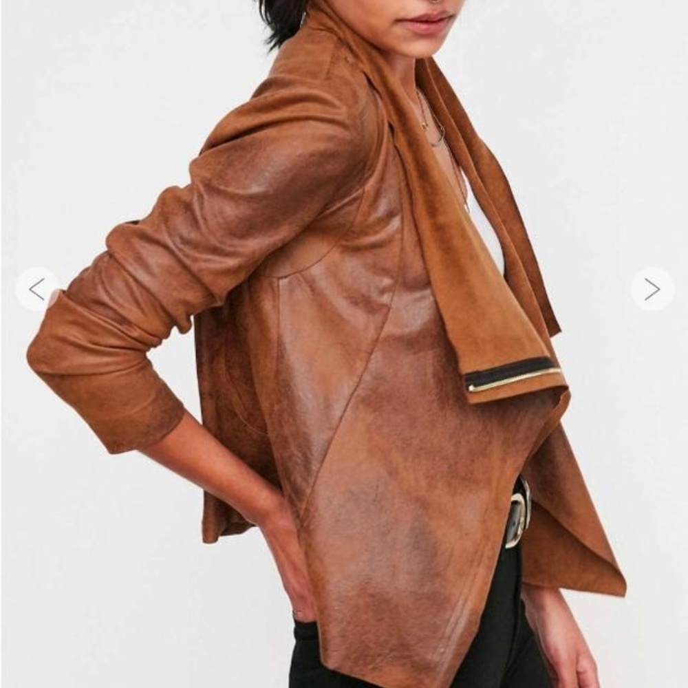 Silence + Noise Riley Drapey Vegan Suede Jacket